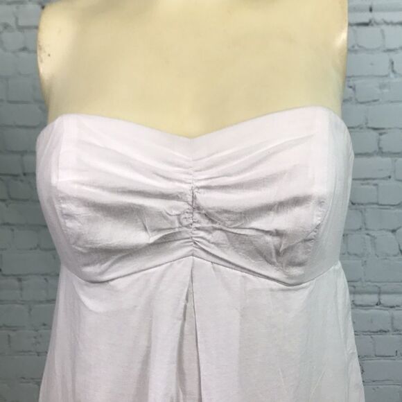 Lilly Pulitzer White cotton Ruched & embroidered Strapless dress size 2 like new - Picture 3 of 8